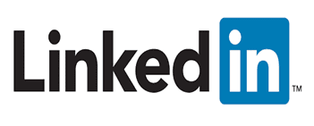Partial view of the LinkedIn logo with blue vertical line.