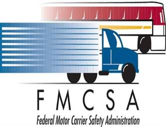 Logo of the Federal Motor Carrier Safety Administration with a truck illustration.